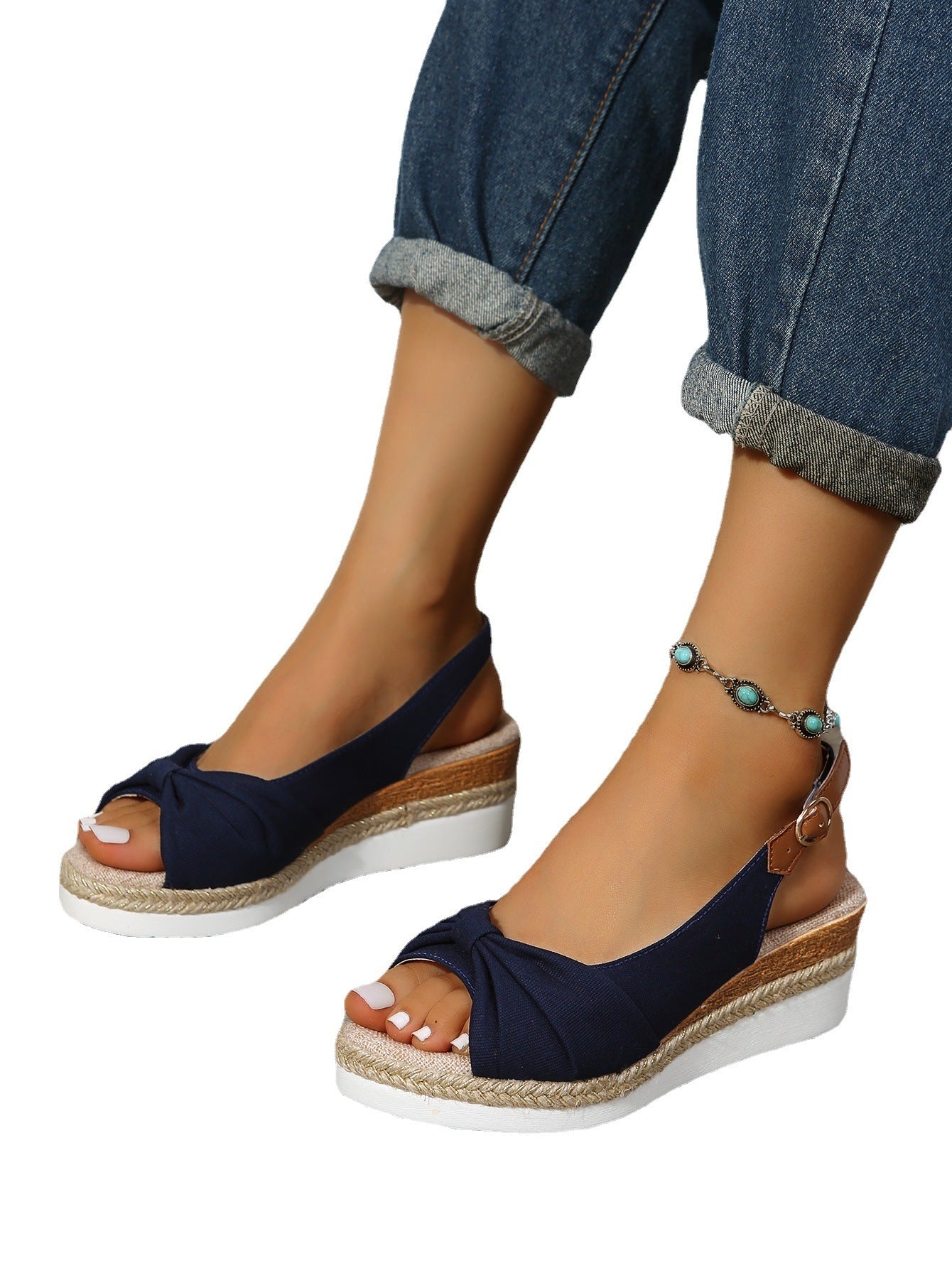Denise – Sandaler med Båge i Hampa Rep och Wedge