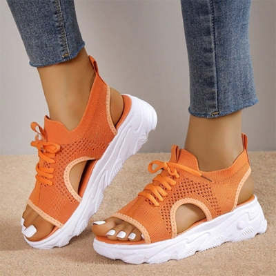 Kathryn – Lättvikts Sandaler med Tjock Sula i Nät och Mjuk Sula för Casual Sommar