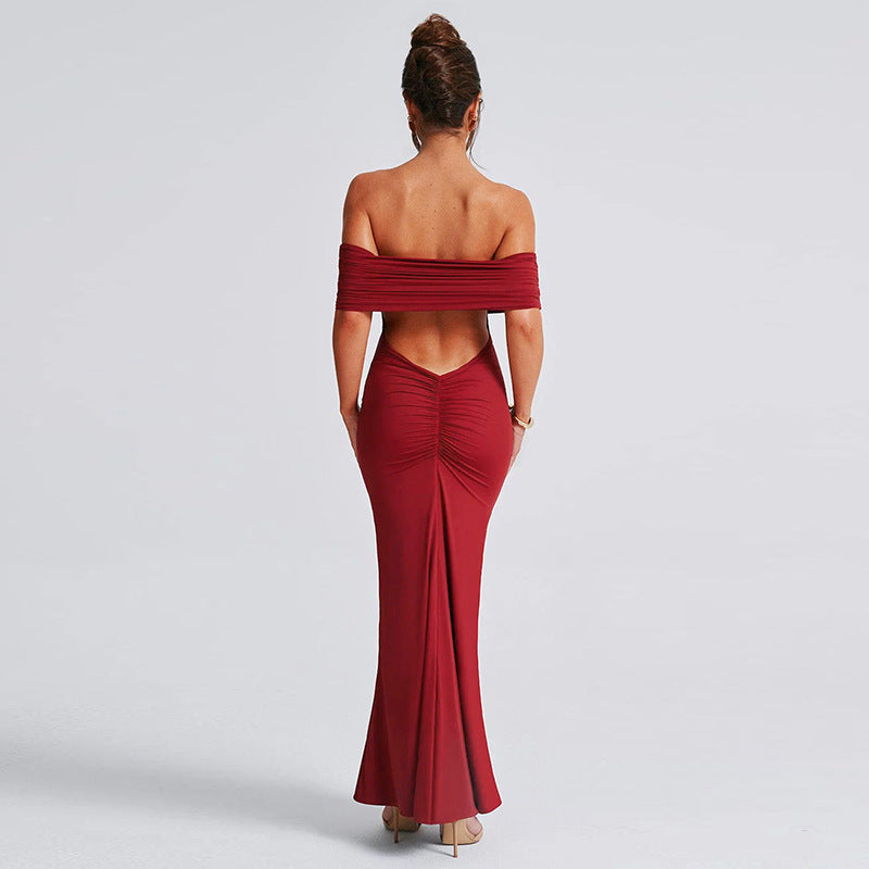 Mary – Elegant Sexig Off-shoulder Klänning utan Rygg