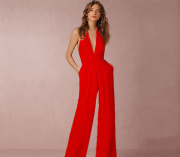 Carly – Ärmloös halterneck jumpsuit