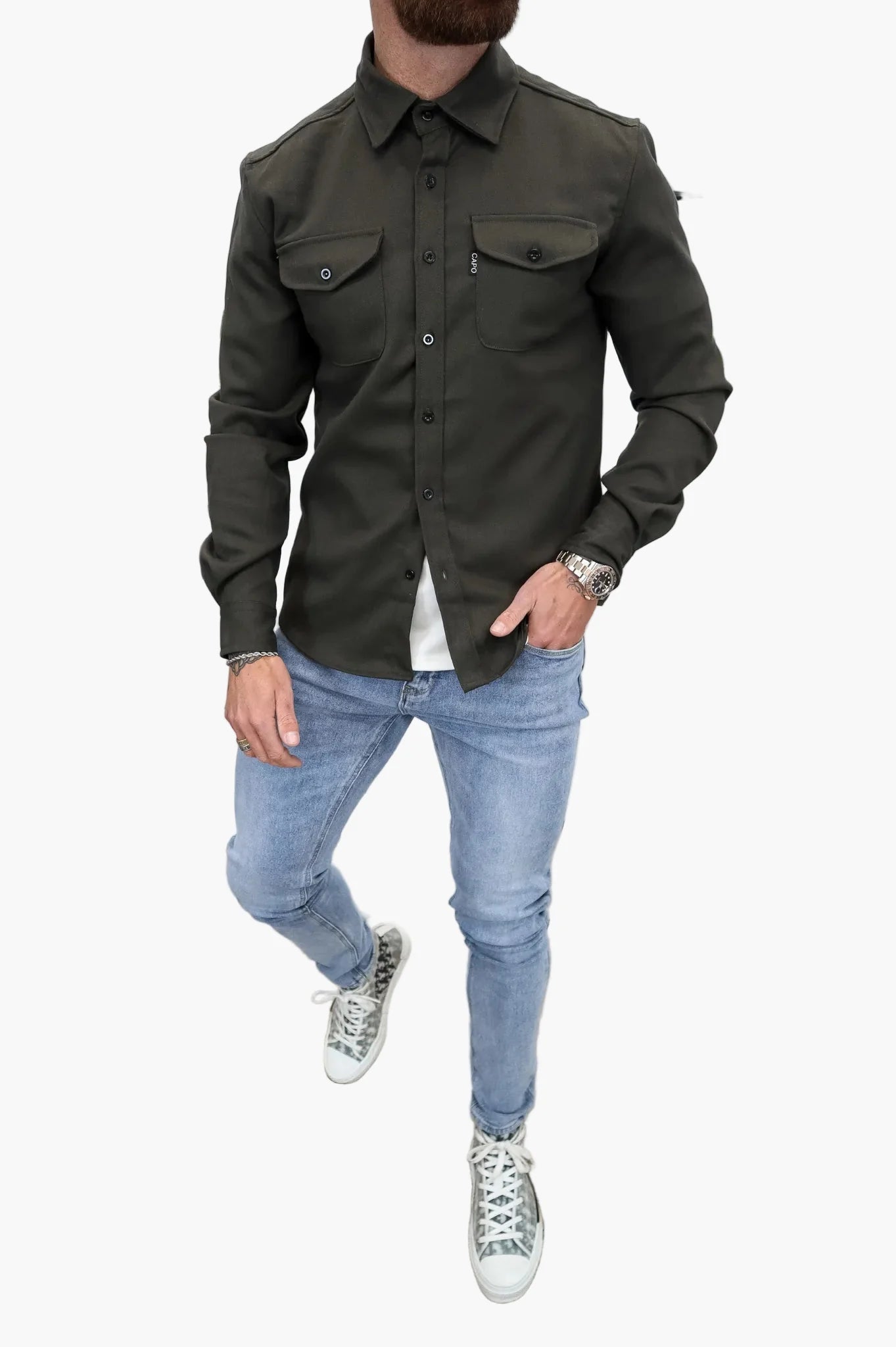 Herr Skjortjacka Modern Stil – Avslappnad och Trendig Vardagsjacka