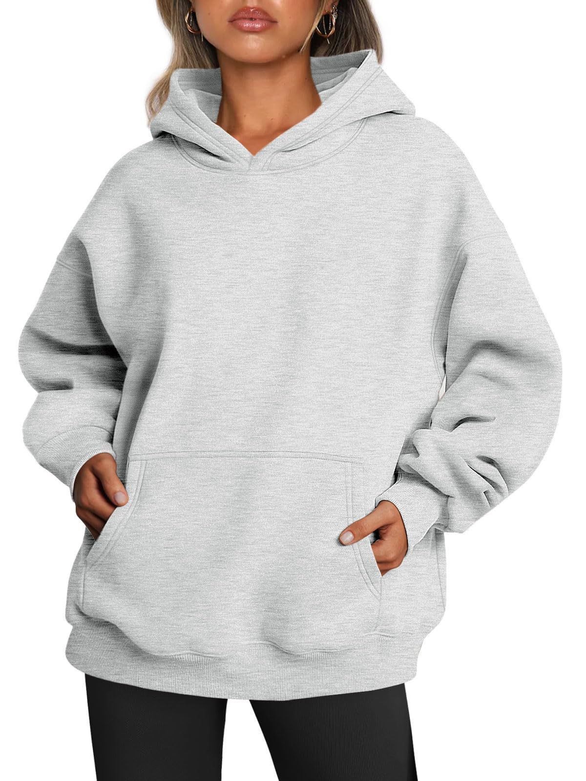 Alice – Oversized Fleece Hoodie med Fickor och Lång Ärmar