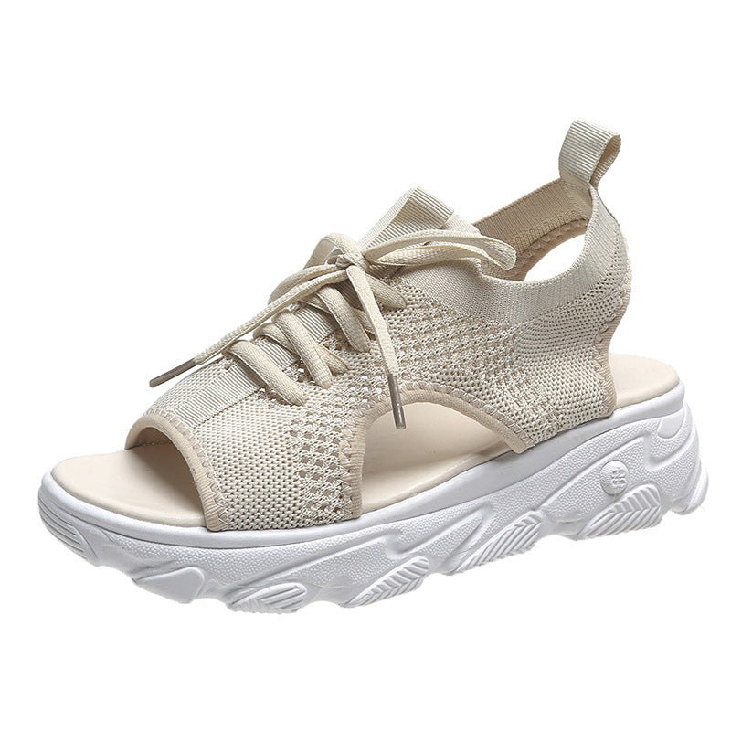 Kathryn – Lättvikts Sandaler med Tjock Sula i Nät och Mjuk Sula för Casual Sommar