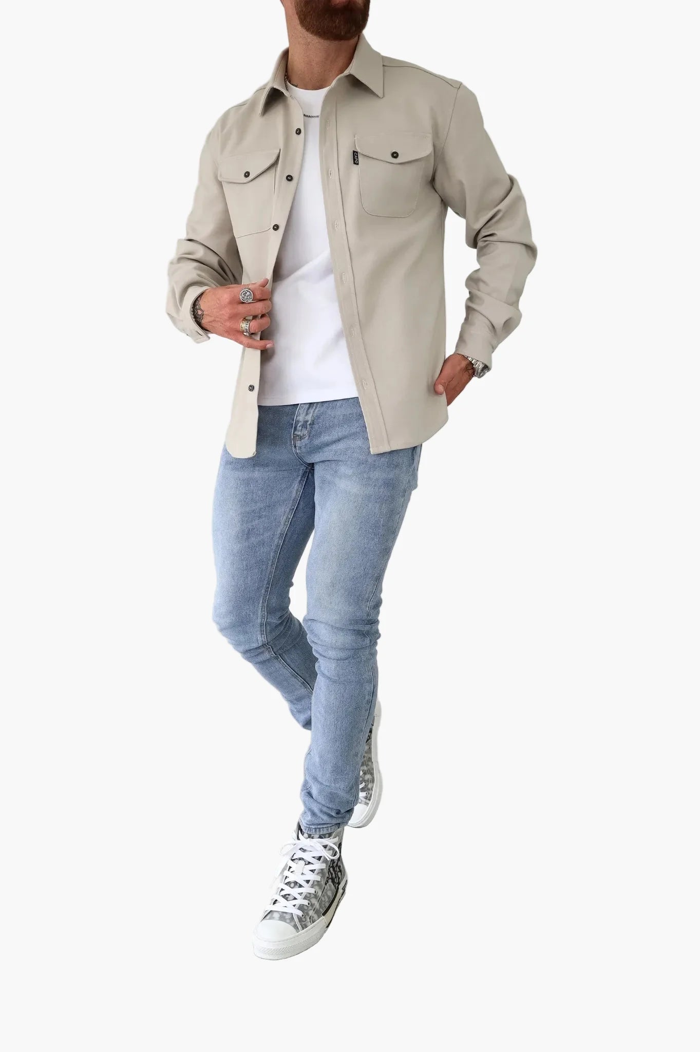 Herr Skjortjacka Modern Stil – Avslappnad och Trendig Vardagsjacka