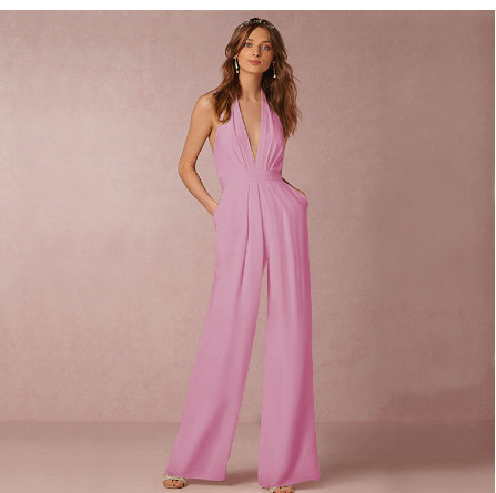 Carly – Ärmloös halterneck jumpsuit