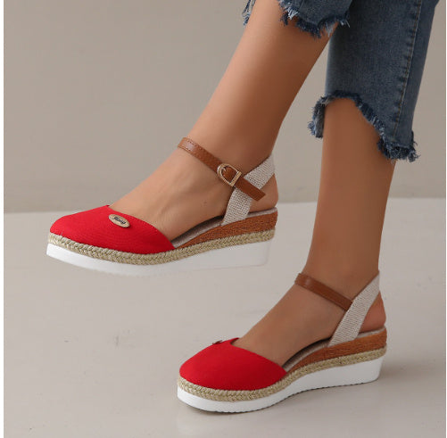 Abigail – Lätta plattformssandaler i hamparep