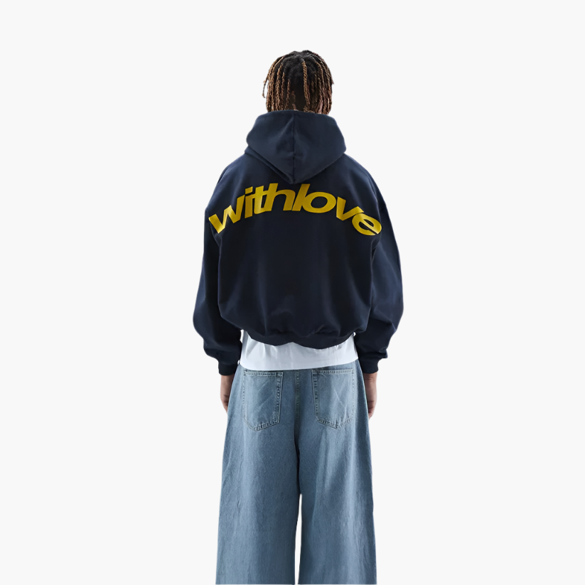 Unisex Hoodie med Grafisk Ryggtryck – Avslappnad Stil för Vardagsbruk