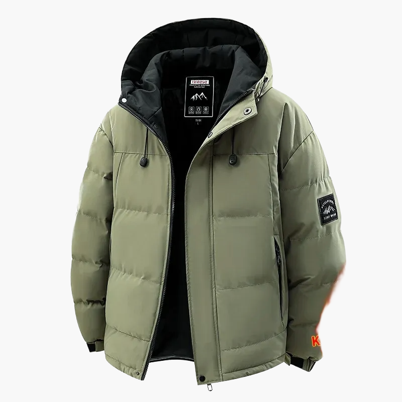 Herr Vinterjacka Stilren Vattentät Vindjacka med Huva – Perfekt för Utomhusaktiviteter och Vardag