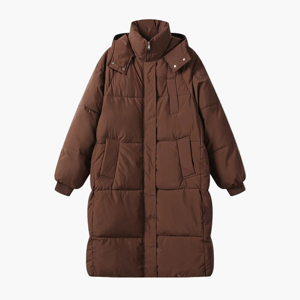 Dam Lång Pufferjacka Vinter Varm Oversized Parkas