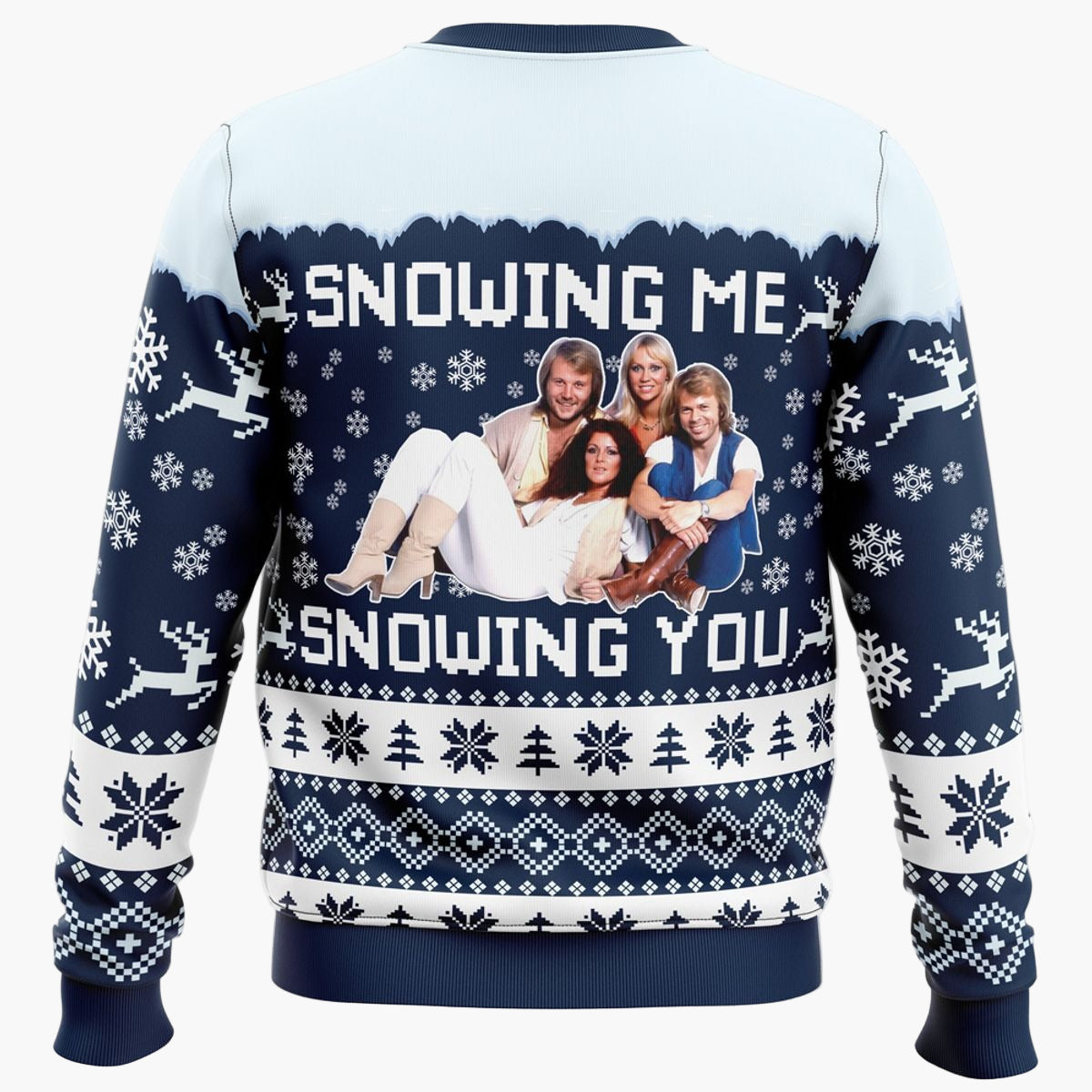Herrtröja Jultröja Retro Popmusiktema – Rolig 'Snowing Me Snowing You'-design