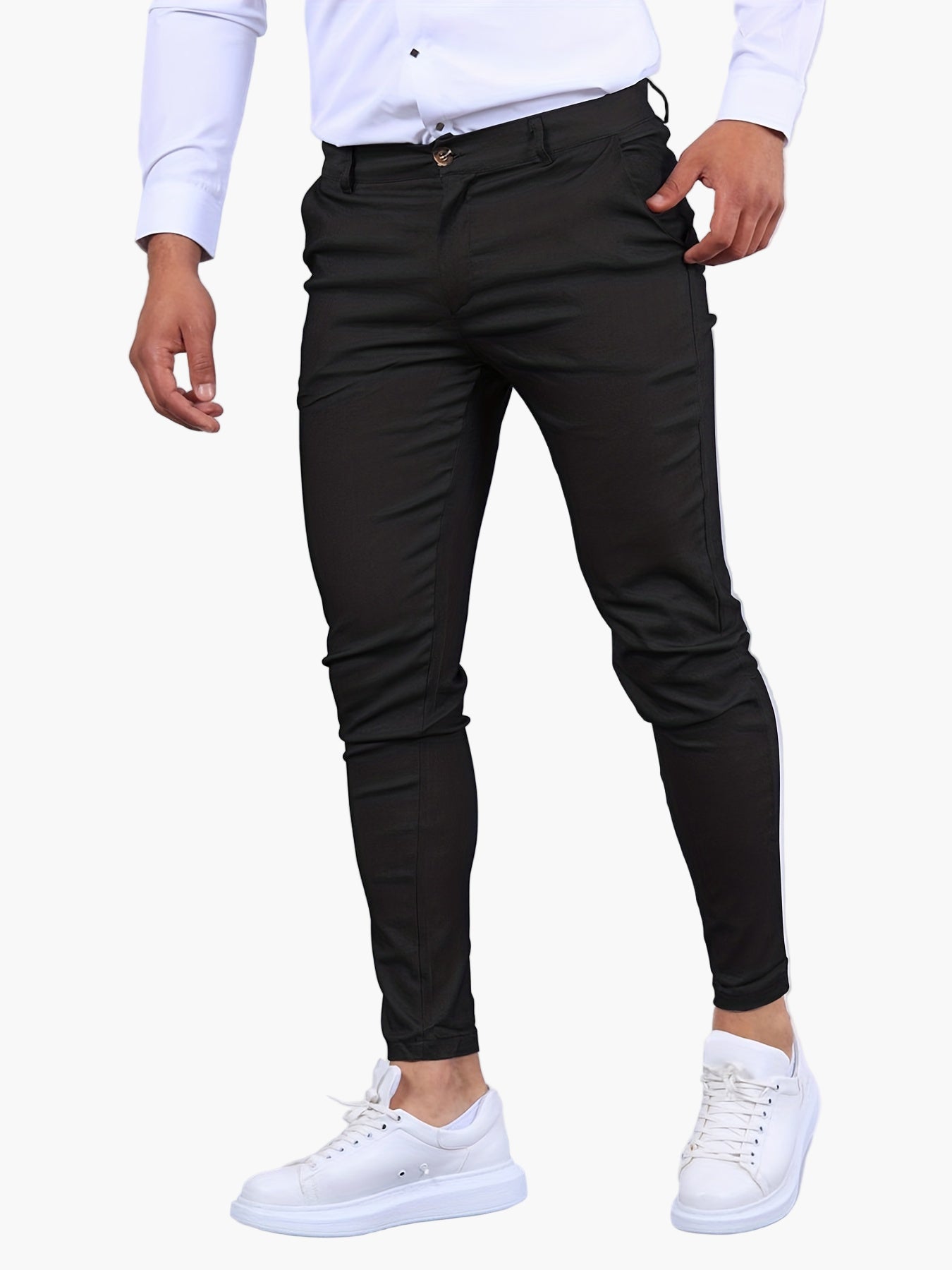 Herr Skinny Fit Chinos – Modernt Snitt för Vardag och Fest