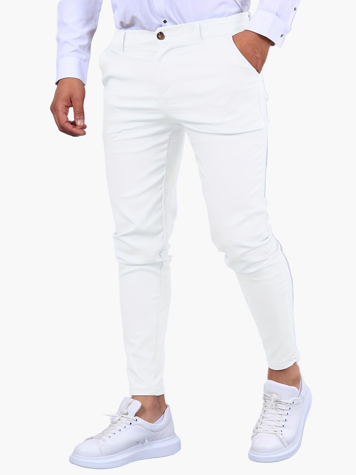 Herr Skinny Fit Chinos – Modernt Snitt för Vardag och Fest