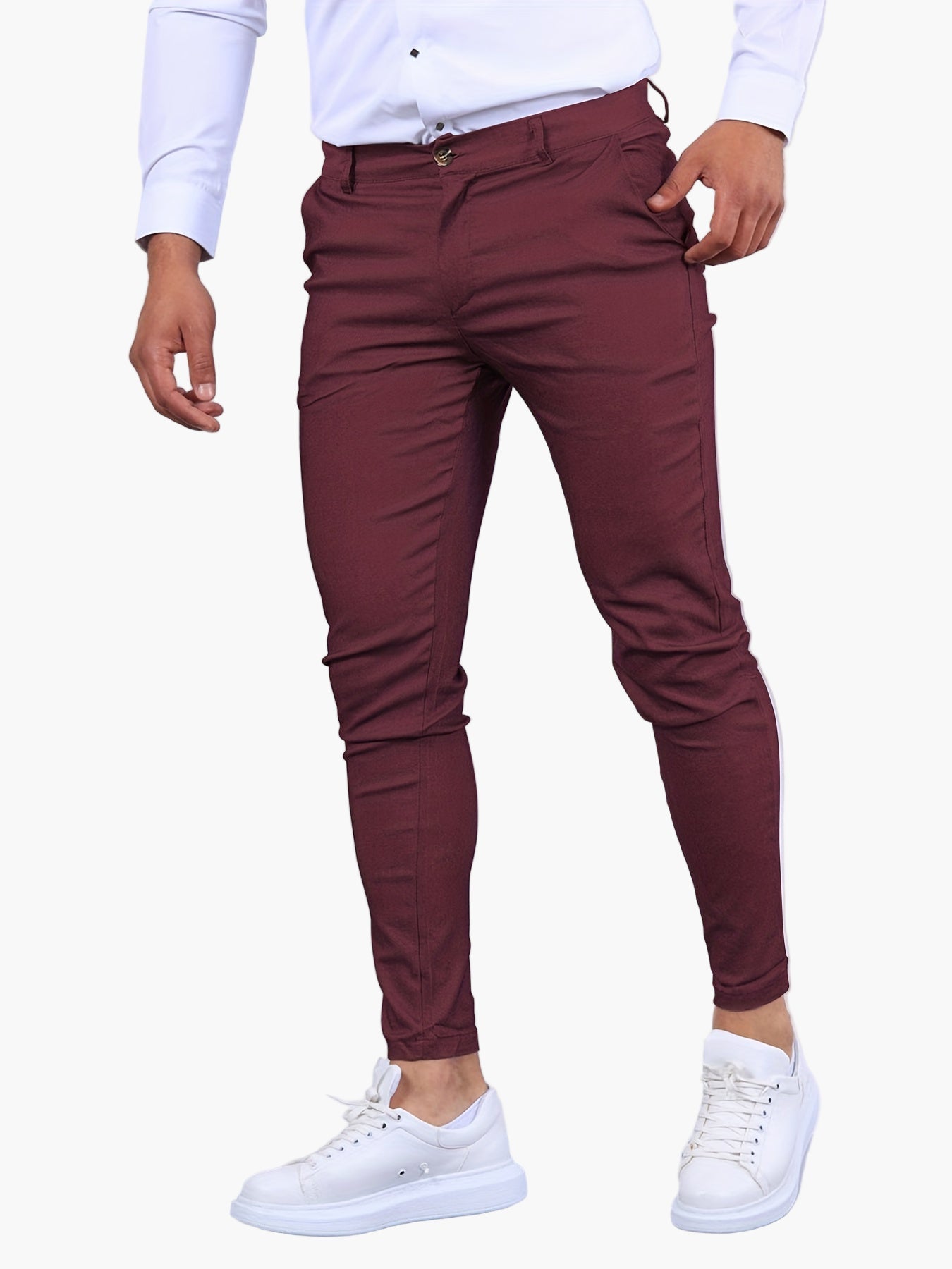 Herr Skinny Fit Chinos – Modernt Snitt för Vardag och Fest