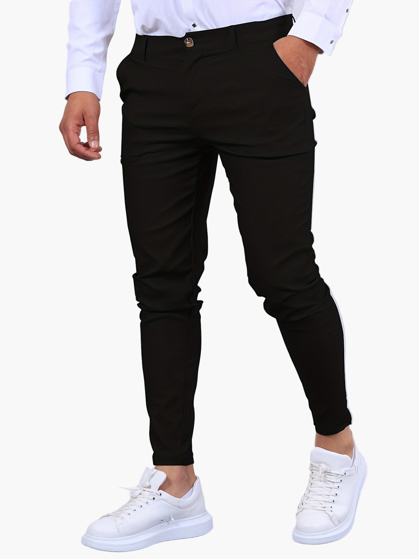 Herr Skinny Fit Chinos – Modernt Snitt för Vardag och Fest