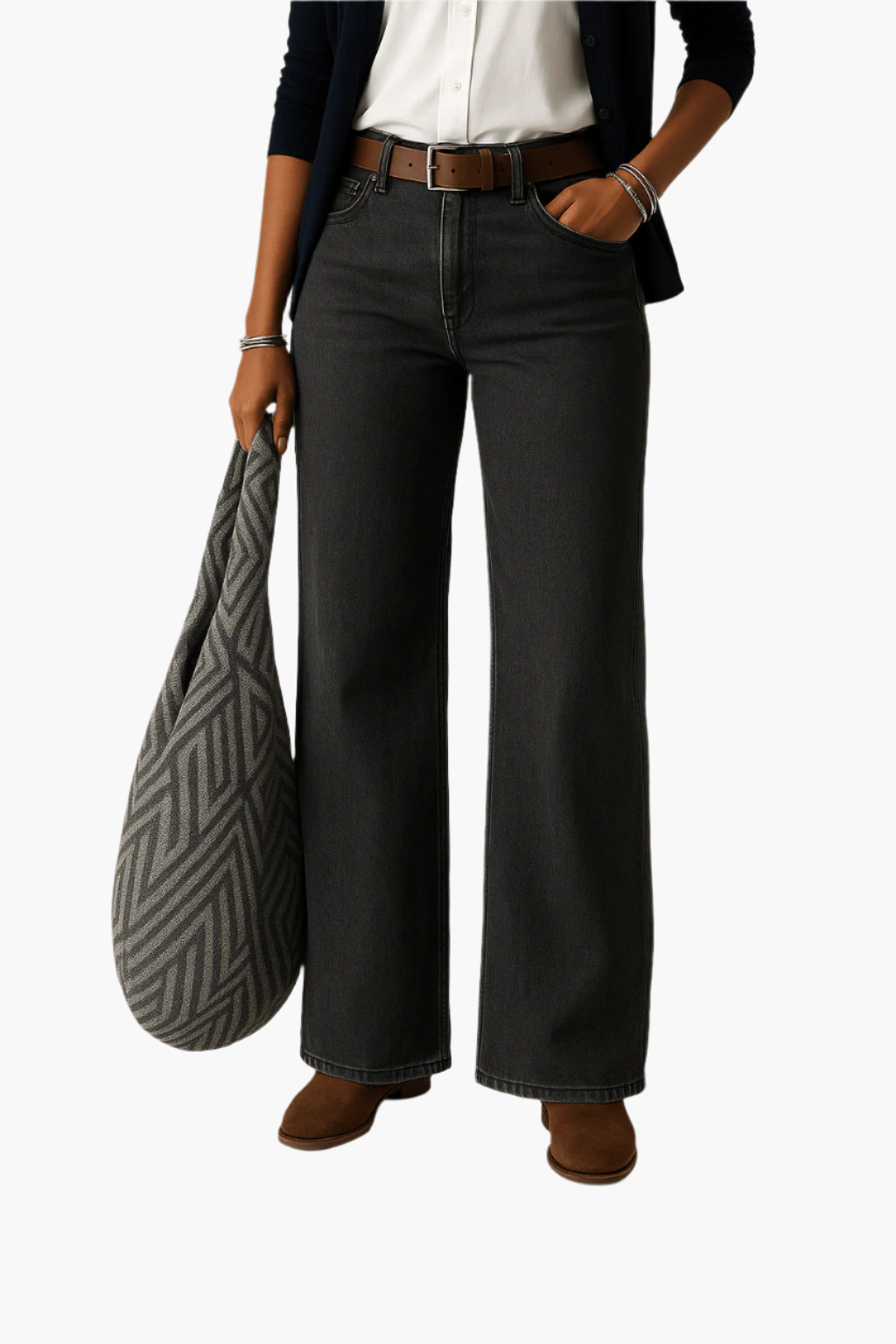 Damjeans med vida ben – Casual och trendig byxa för vardag och arbete