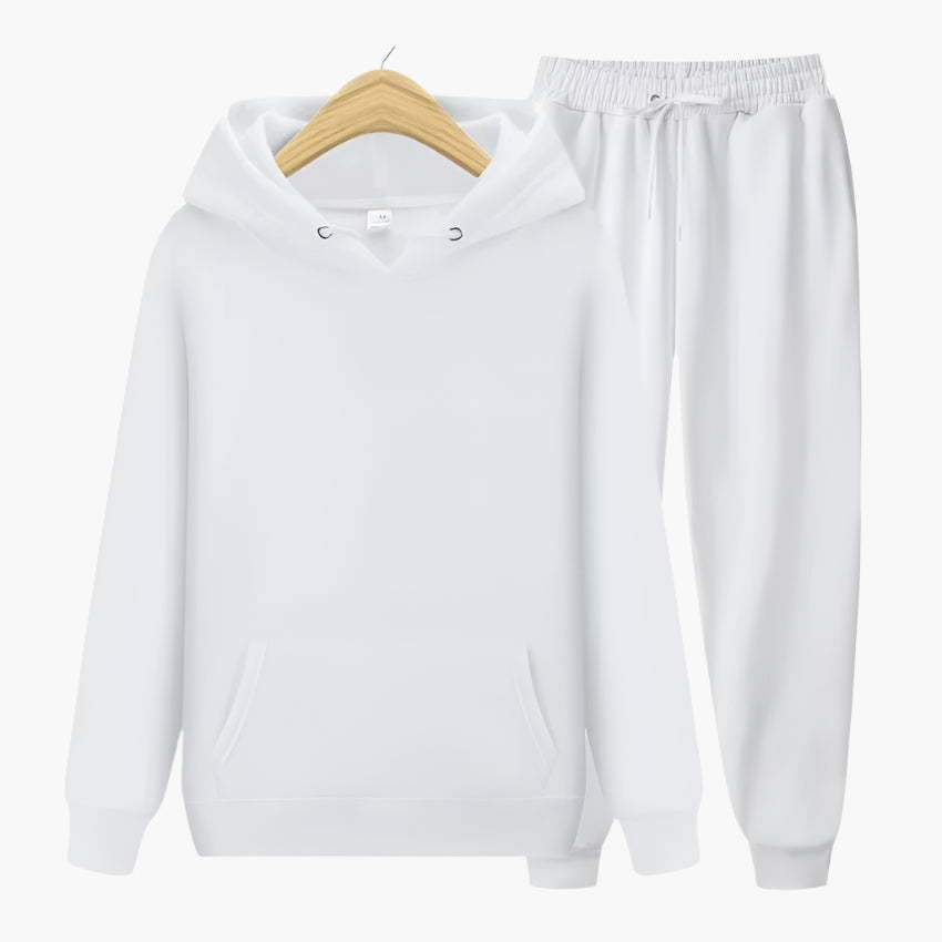 Herrar Mjukisdräkt Hoodie och Joggingbyxor Set – Perfekt för Avkoppling och Träning
