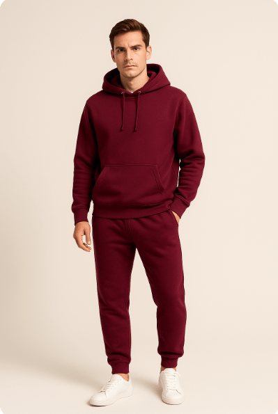 Herrar Mjukisdräkt Hoodie och Joggingbyxor Set – Perfekt för Avkoppling och Träning