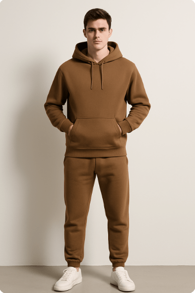 Herrar Mjukisdräkt Hoodie och Joggingbyxor Set – Perfekt för Avkoppling och Träning