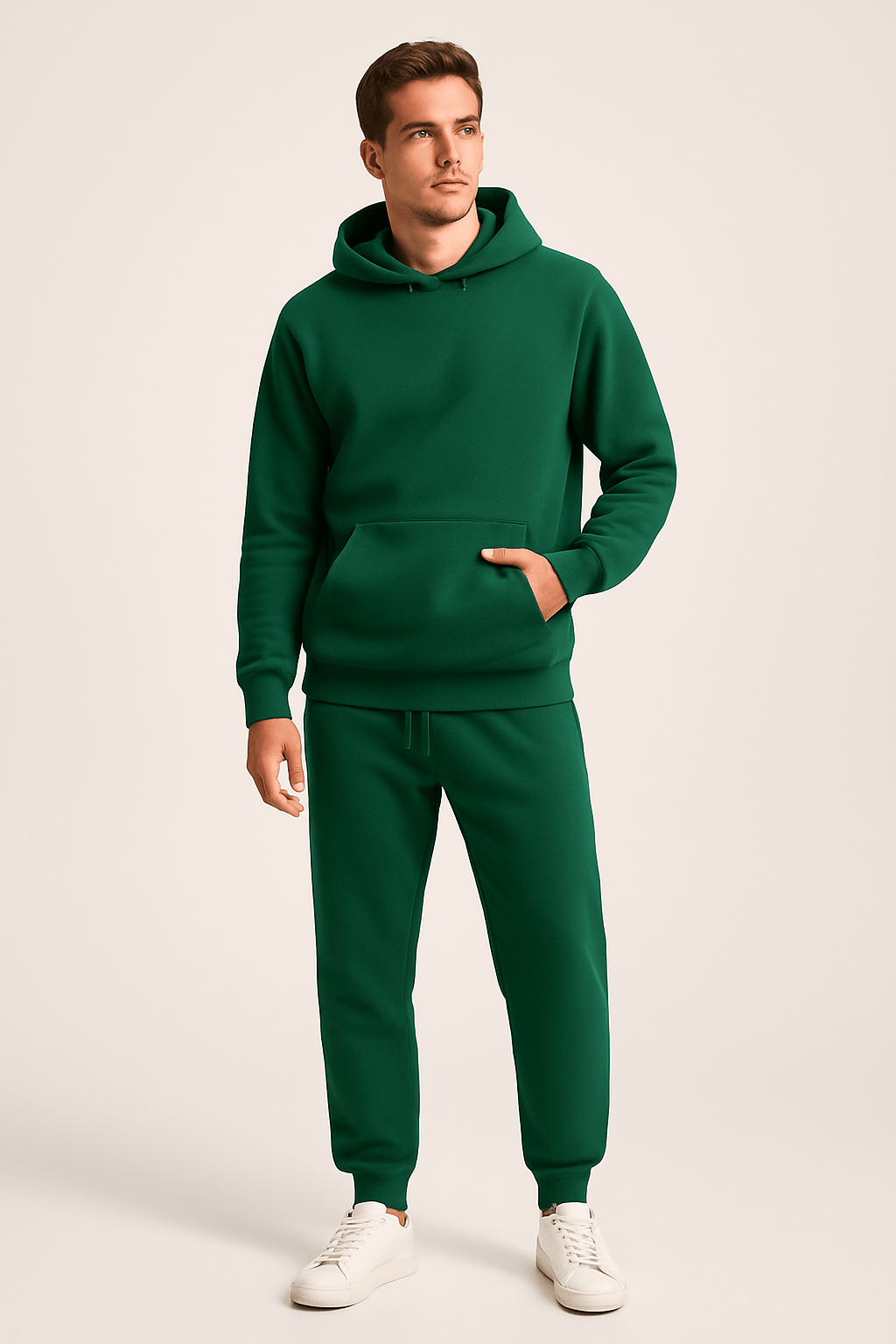 Herrar Mjukisdräkt Hoodie och Joggingbyxor Set – Perfekt för Avkoppling och Träning