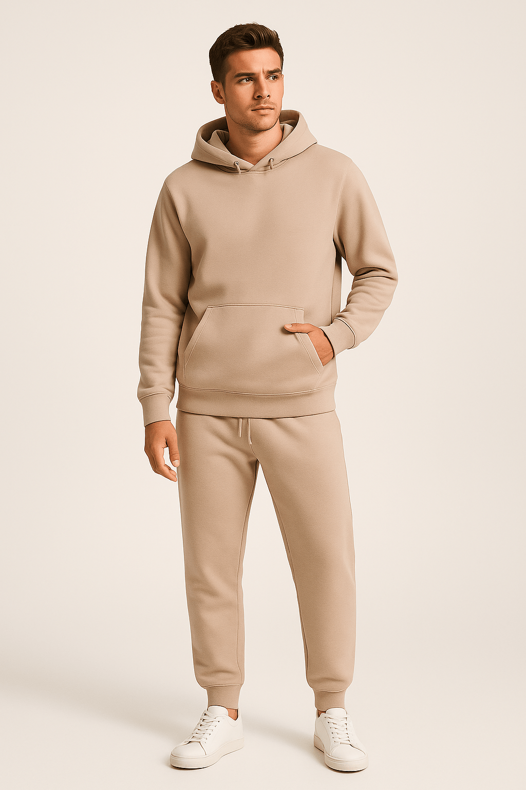 Herrar Mjukisdräkt Hoodie och Joggingbyxor Set – Perfekt för Avkoppling och Träning