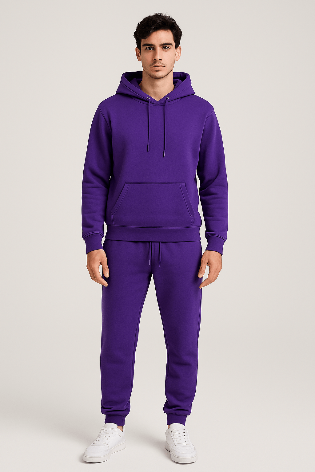 Herrar Mjukisdräkt Hoodie och Joggingbyxor Set – Perfekt för Avkoppling och Träning