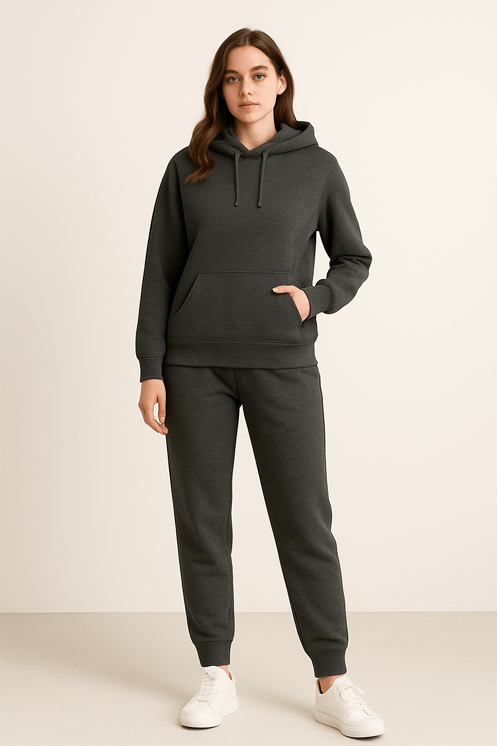 Herrar Mjukisdräkt Hoodie och Joggingbyxor Set – Perfekt för Avkoppling och Träning