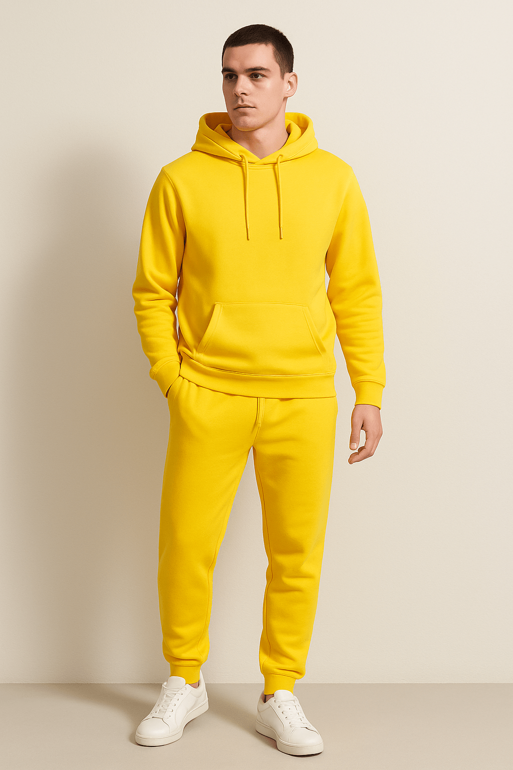 Herrar Mjukisdräkt Hoodie och Joggingbyxor Set – Perfekt för Avkoppling och Träning