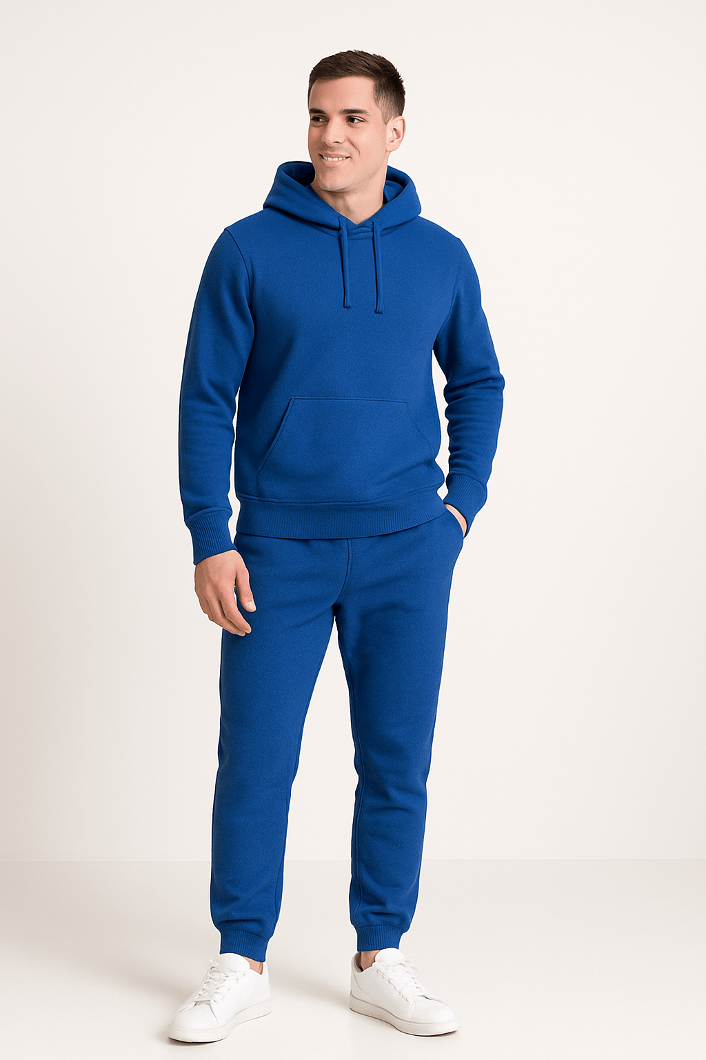 Herrar Mjukisdräkt Hoodie och Joggingbyxor Set – Perfekt för Avkoppling och Träning