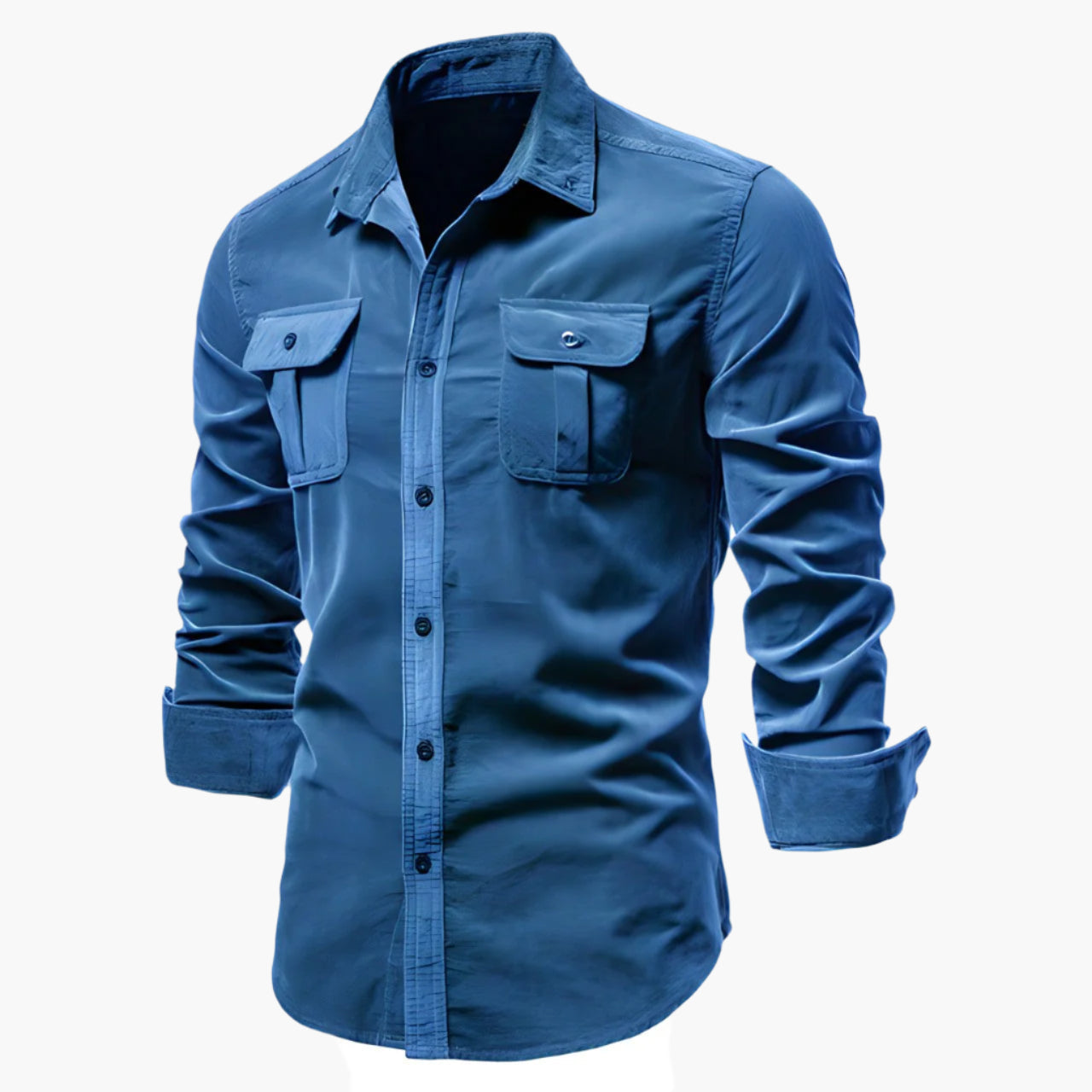 Herrskjorta – Casual Slim Fit Skjorta med Knappstängning, Perfekt för Vardag och Fritid