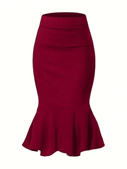 Dam Kjol Fishtail Midi Elegant Kontor Festklädsel