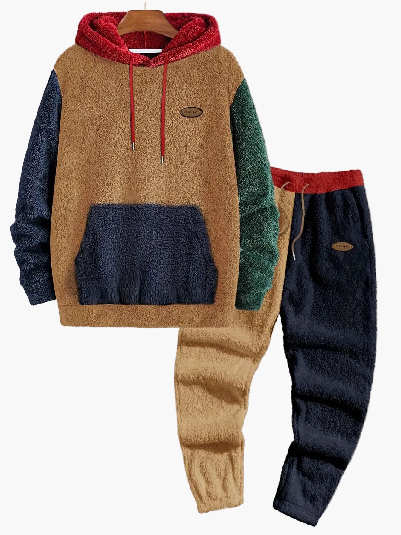 Herrarnas mysiga fleece set med huva – avslappnad vardagsstil för höst och vinter