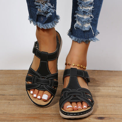 Ann – Vintage Plus Size Wedge Sandaler