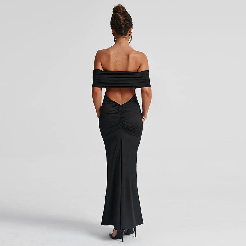 Mary – Elegant Sexig Off-shoulder Klänning utan Rygg