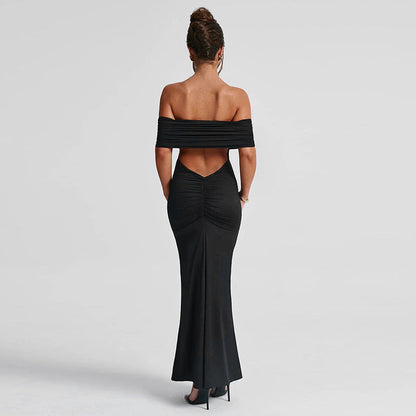Mary – Elegant Sexig Off-shoulder Klänning utan Rygg