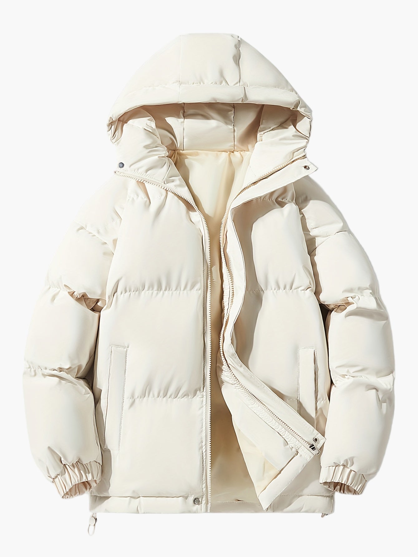 Herr vinterjacka med huva – Vadderad, avslappnad och varm ytterjacka för vardagsbruk