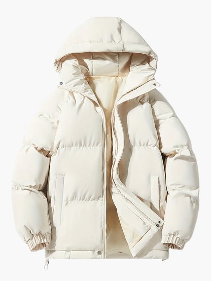 Herr vinterjacka med huva – Vadderad, avslappnad och varm ytterjacka för vardagsbruk