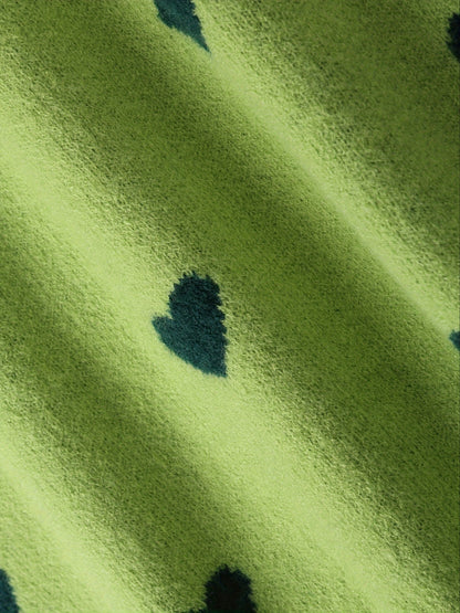 Damstickad tröja med hjärtmönster för vardag och höst/vinter