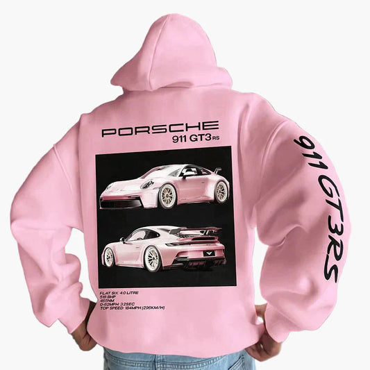 Unisex Hoodie Racing Stil Porsche 911 GT3 RS – Motorsport och Streetwear för Herr och Dam