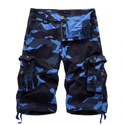 Karl – Kamouflage Tryckt Knälång Cargo Shorts