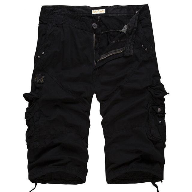 Herr Cargo Shorts Militärstil med Flera Fickor – Perfekta för Vardag och Äventyr