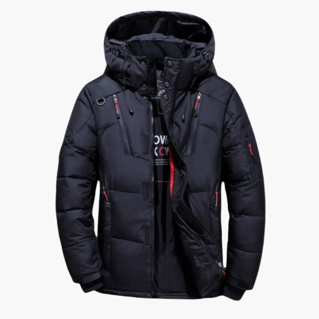 Alex – Herrjacka i dun med modern stil