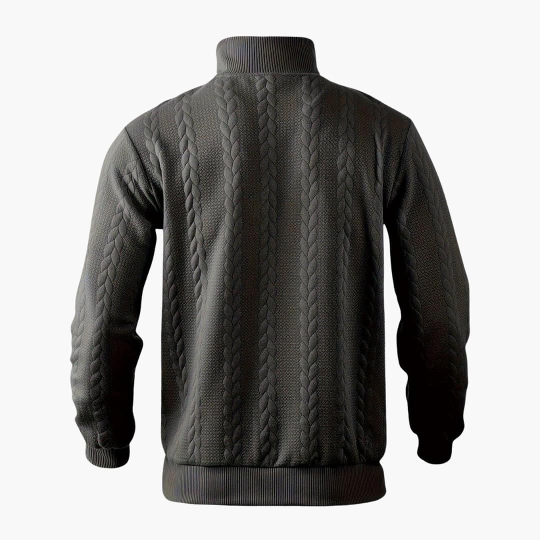 Herr Half-Zip Stickad Tröja – Klassisk Varm och Stilren Pullover för Vardag och Fritid
