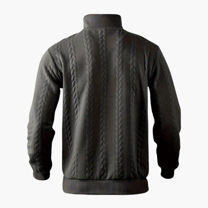 Herr Half-Zip Stickad Tröja – Klassisk Varm och Stilren Pullover för Vardag och Fritid