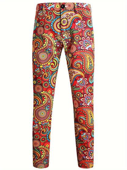 Herrkostym Tvådelad Paisley Mönstrad Festkostym – Modern och Unik Stil för Särskilda Tillfällen