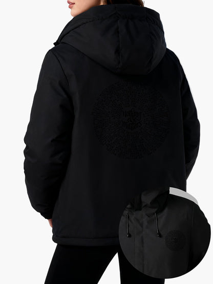 Damjacka med grafiskt tryck och huva – Casual vinterstil