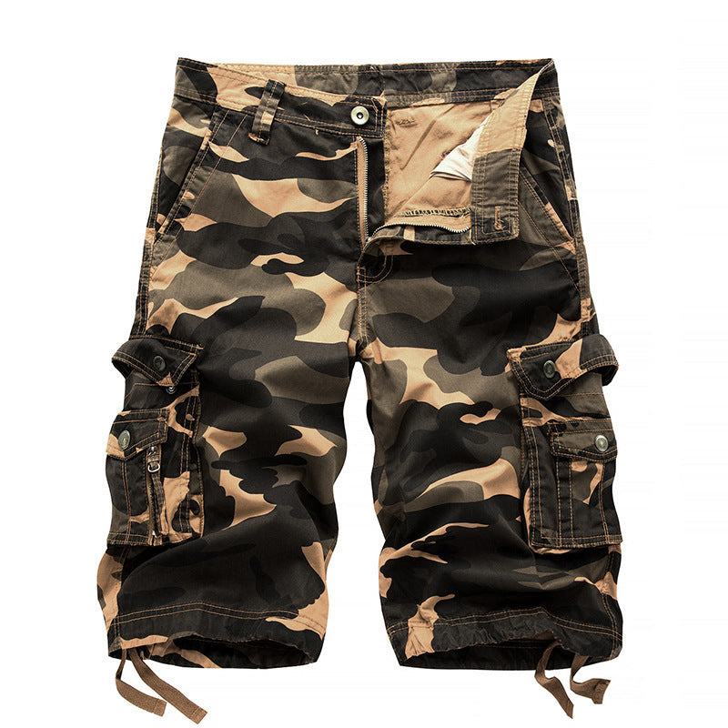 Karl – Kamouflage Tryckt Knälång Cargo Shorts