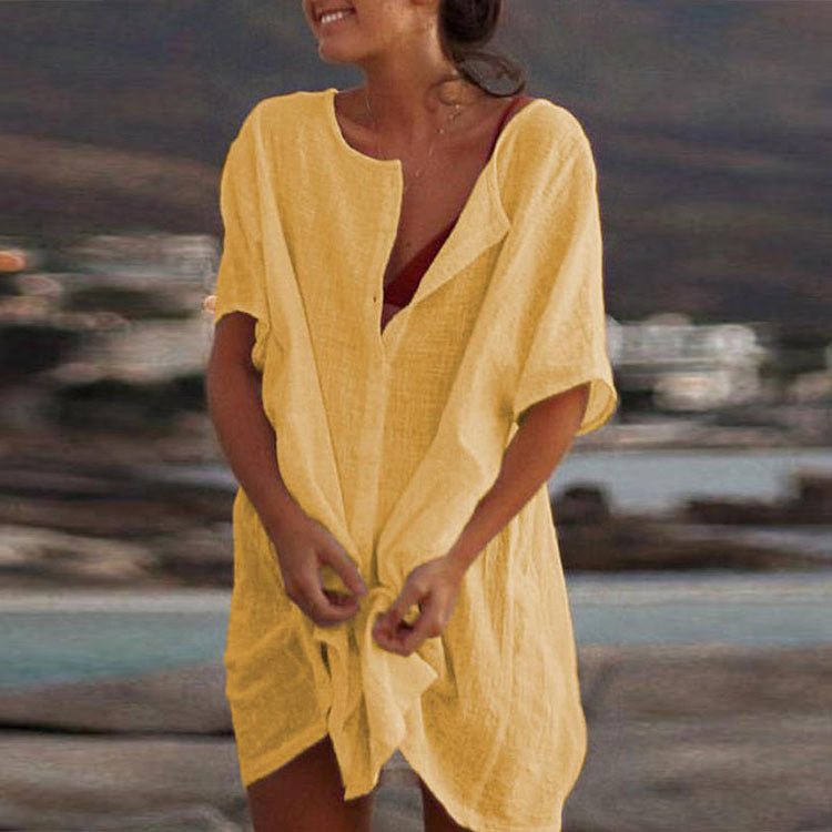 Dam Kaftan Strandtunika – Avslappnad Sommarstil och Bekväm Passform