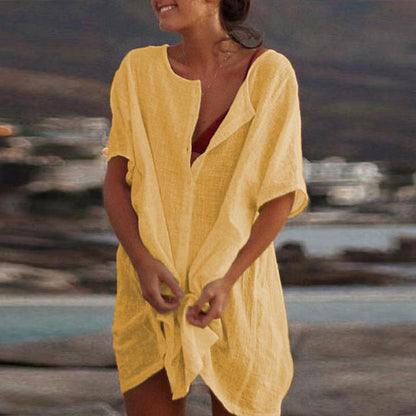 Dam Kaftan Strandtunika – Avslappnad Sommarstil och Bekväm Passform