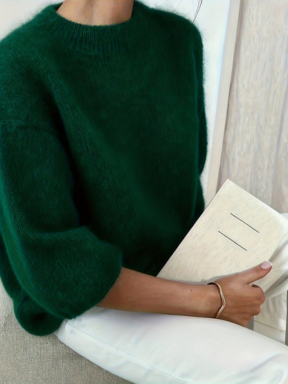 Damtröja Elegant Långärmad Oversize Stickad Höst/Vinter – Avslappnad Stil