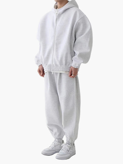 Herrarnas sportiga avslappnade set med hoodie och byxor – perfekt för träning och vardag